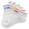 New Balance Kid's NS6 White with Colors Sock, White/Pink, White/Tangerine, White/Yellow, White/Lime, White/Aqua, White/Purple, Large