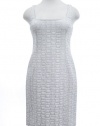 Lauren By Ralph Lauren White/Silver Temple Garden Sheath Dress