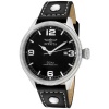 Invicta Men's 1460 Vintage Collection Riveted Leather Strap Black Dial Watch
