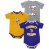 Infant Minnesota Vikings 3 Piece Creeper Set (12m-24m) Infant 18 Months