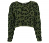 Kensie Girl Juniors Animal Print Cropped Pullover Sweater