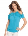 GUESS by Marciano Kenzie Cold Shoulder Top, TAHITIAN SEA (LARGE)