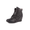 Reneeze BEATA-01 Womens Wedge Sneaker Booties- Black
