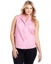Jones New York Women's Plus-Size Sleeveless Easy Care Blouse, New Pink, 22W