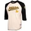 MLB Majestic Oakland Athletics Youth Three-Quarter Sleeve Raglan T-Shirt - White/Black