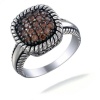 1/2 CT Chocolate CZ Champagne Ring In Sterling Silver (Available in Sizes 5 - 9)
