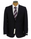Kenneth Cole NY Mens Solid Blue Wool Suit