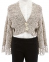 Free People Sand Marl 'Sweet Thing' Open Knit Long Sleeve Cardigan Sweater