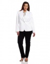 Jones New York Women's Plus-Size Seamed Jacket, White, 16W