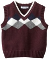 Hartstrings Baby-boys Infant Diamond Sweater Vest, Deep Burgundy, 18 Months