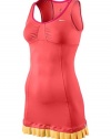NIKE Women's Tie Breaker Knit Tennis Dress-Coral/Peach