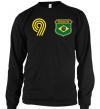 Brasil Crest International Retro Soccer Mens Thermal Shirt, Brasilian National Pride Mens Long Sleeve Thermal Shirt