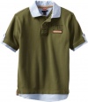 Tommy Hilfiger Boys 8-20 Short Sleeve Ralph Polo Shirt, Terrapin Brown, Large