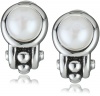 Honora Pallini White Freshwater Cultured Pearl Semi Hoop Omega Back Earrings