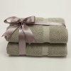 Luxury Hotel & Spa Collection Herringbone Weave 100% Turkish Cotton Bath Towels (Set of 2) Color: Light Olive