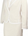 Evan Picone Women's Cambridge Skirt Suit Taupe/White