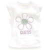 GUESS Kids Girls Little Girl Graphic Flower Top, WHITE (6X)