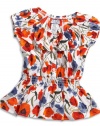 GUESS Kids Girls Little Girl Floral Peasant Top, PRINT (3T)