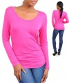 Long Sleeve T with Side Ruching
