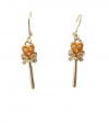 Crazy Sale!!!Heart Orange Cane with Bow Drop Earrings