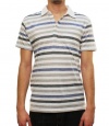 Retrofit Men's Short Sleeve Striped Polo Shirt Blue