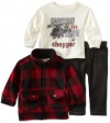 Kids Headquarters Baby-Boys Infant 3 Pieces Set Plaid Jacket Chooper Top with Pant