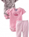 BON BEBE Baby-Girls Newborn Princess Crown 3 Piece Pant Set, Pink, 6-9 Months