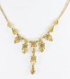 MONET Gold Tone Chain with Topaz Crystal Linear Pendant Necklace