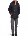 Levi's Men's Melton Pea Coat with Zip-Out Bib and Hood