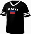 Haiti Flag International Soccer Ringer T-shirt, Haitian National Pride Mens V-Neck Shirt