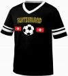 Switzerland Flags International Soccer Ringer T-Shirt, Swiss National Pride Mens V-Neck T-shirt