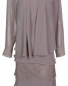 S L Fashions Women's Chiffon & Lace Tiered Jacket Dress Set