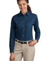 Port & Company Ladies Long Sleeve Value Denim Shirt