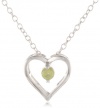 Sterling Silver Heart Pendant Necklace, 18