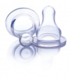Nuby 4 Pack Silicone Nipples, Clear, 6+ Months