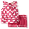 Carter's Watch the Wear Baby-Girls Infant 2 Piece Hearts Top With Bow And Shorts, Fuschia Purple, 12 Months