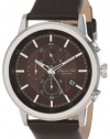 Kenneth Cole New York Men's KC1928 Dress Sport Brown Dial Chronograph Strap Field Case Watch