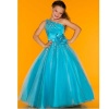 Sugar Turquoise One Shoulder Sparkle Pageant Dress Toddler Girls 2T