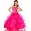 Sugar Fuchsia Jeweled One Shoulder Pageant Dress Toddler Girls 2T
