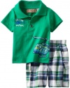 Kids Headquarters Baby-boys Newborn Polo Top With Cargo Short, Dark Green, 6-9 Months