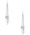 G by GUESS Silver-Tone Heart Cluster Earrings, SILVER