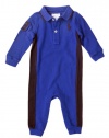 Ralph Lauren Infant Big Pony Long-sleeved Coveralls in Royal and Navy Blue; Navy Pony (9 Months / Mos.)