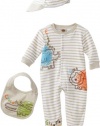 Baby Grand Baby-Boys Newborn Safari Knit Coverall Set With Hat And Bib