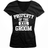 Property Of XXL Groom Marriage Wedding Significant Other Juniors / Girls Size V-neck T-shirt Tee
