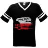 Polska Flag With Skull Polish Mens Ringer T-shirt, Poland Pride V-neck Shirt
