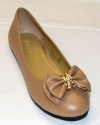 Womens Faux Leather Ballerina Ballet Flats Shoes W/Bow 4 Colors
