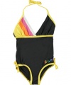 Pink Platinum Oahu Sunset 1-Piece Swimsuit (Sizes 7 - 16) - black, 7 - 8