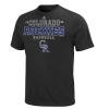 MLB Mens Colorado Rockies Charge The Mound Black Short Sleeve Basic Tee By Majestic