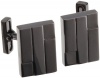 Kenneth Cole Mens Polished And Brushed Hematite Layered Rectangle Cufflinks