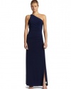Laundry by Shelli Segal Women's One Shoulder Beaded Gown,Midnight,8